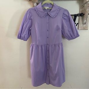 Miss Selfridge NWT purple puff sleeve mini dress